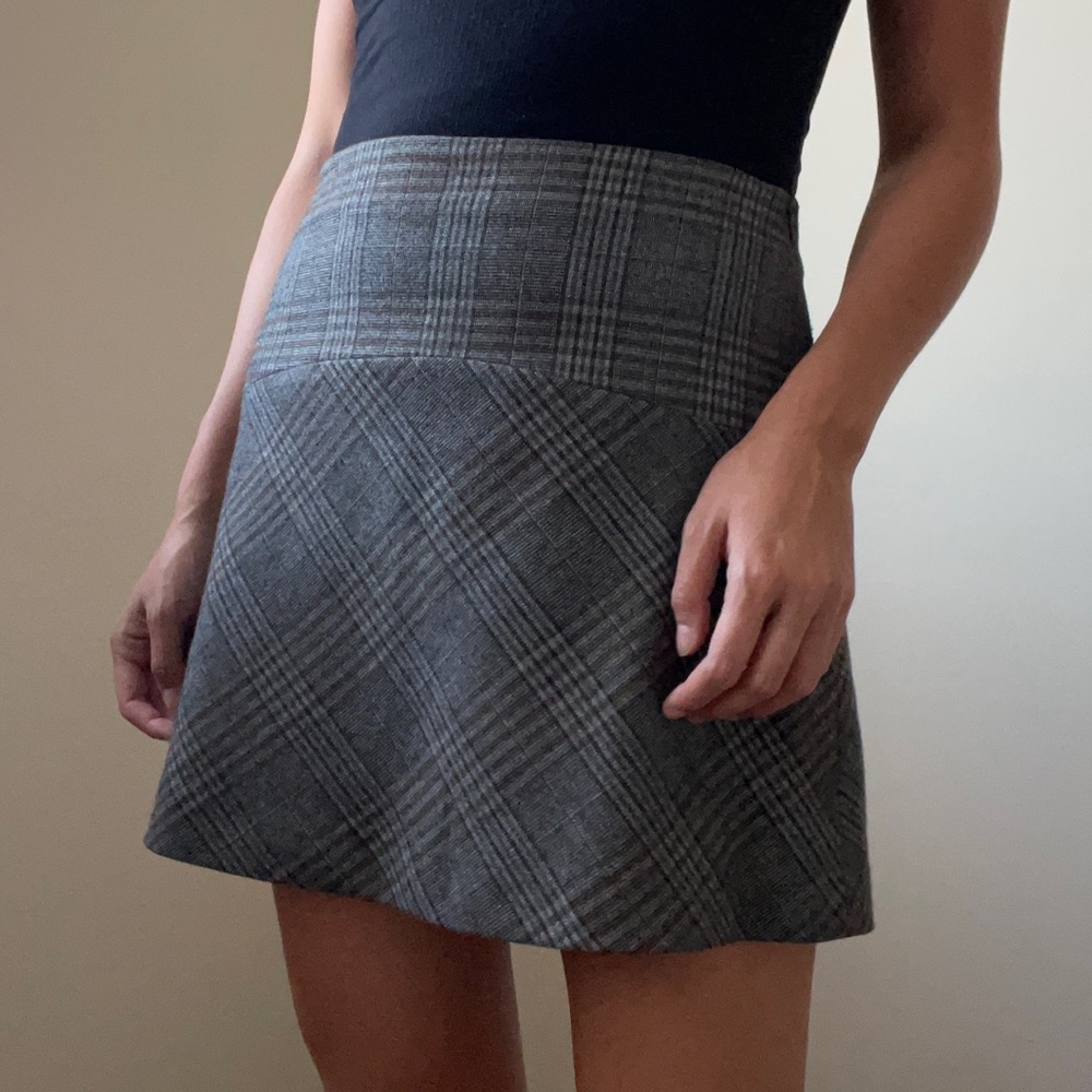 Zara Grey Plaid Mini Skirt